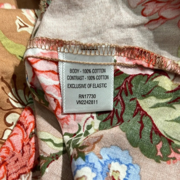 Xhilaration Tan Floral Corset Top Strapless Summer Dress with Pockets - sz MED - Picture 12 of 14